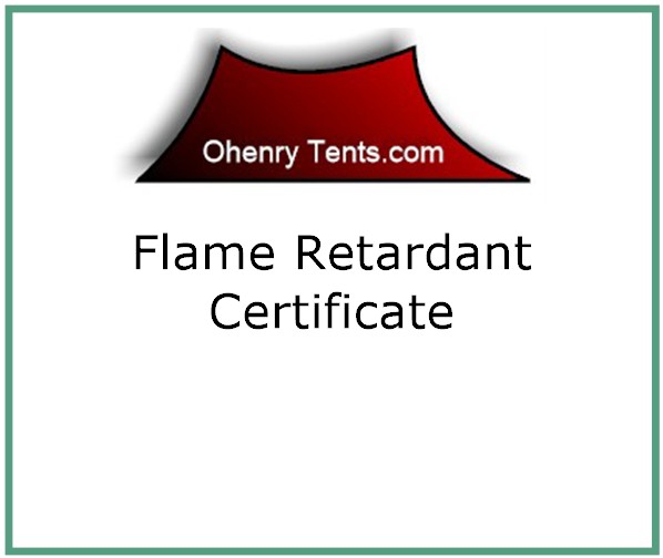 Flame certificate for tents